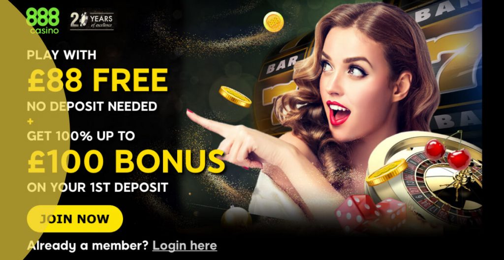 888 Casino bonus and incentives